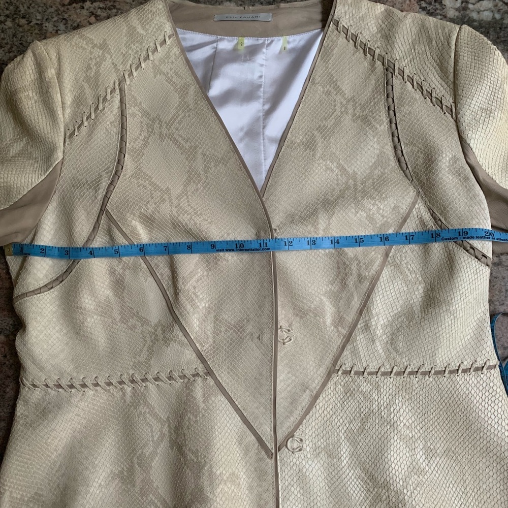 Elie Tahari Python Print Leather Jacket - image 6